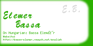 elemer bassa business card